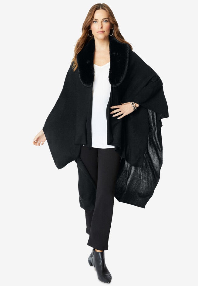 oversized fur shawl