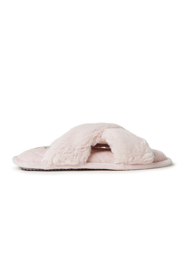 Jessica Furry Crossband Slide Slipper, , alternate image number null