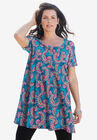 Scoopneck Swing Ultimate Tunic, TEAL FIESTA PAISLEY, hi-res image number null