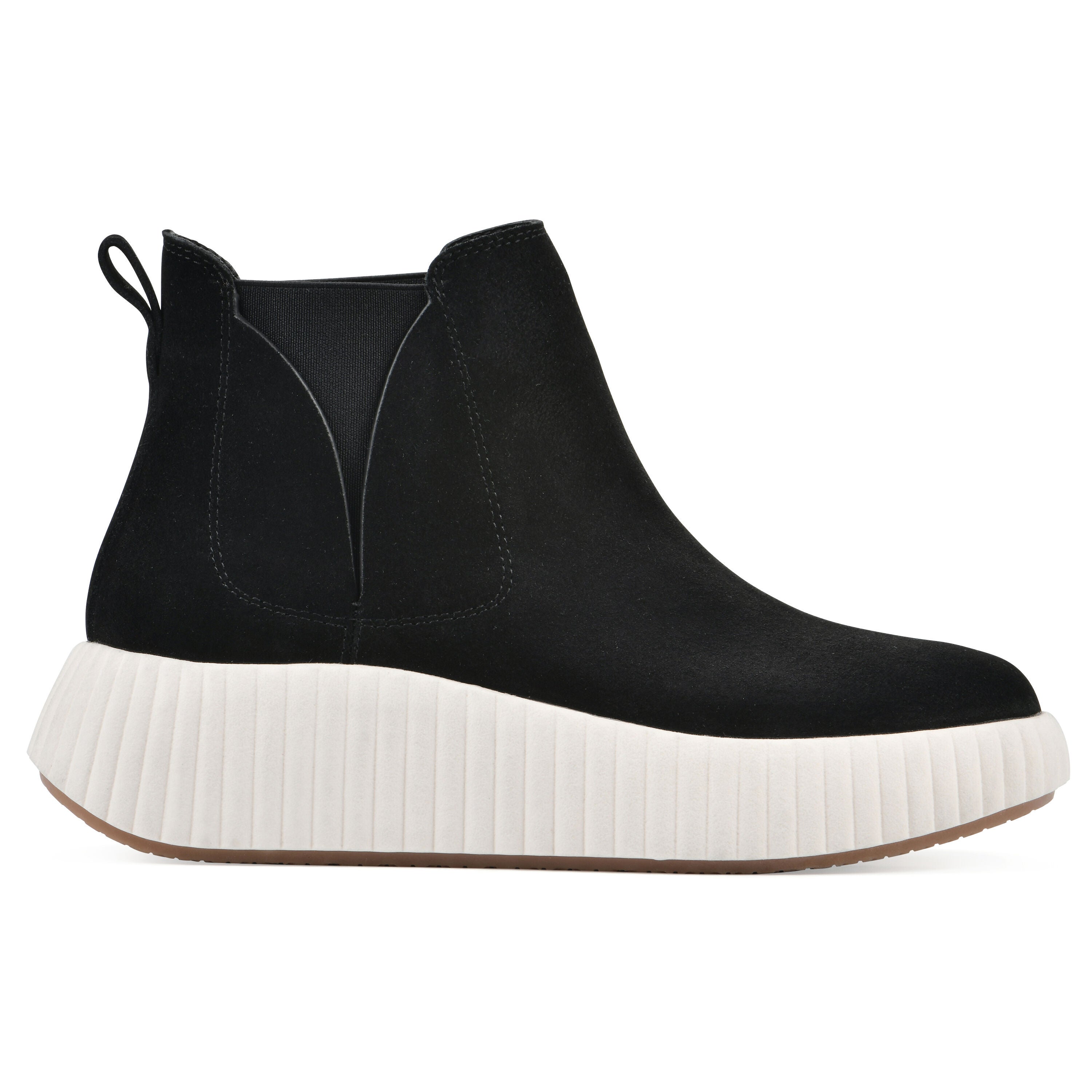 Dignify Platform Leather Sneaker Bootie, BLACK SUEDE, alternate image number 2