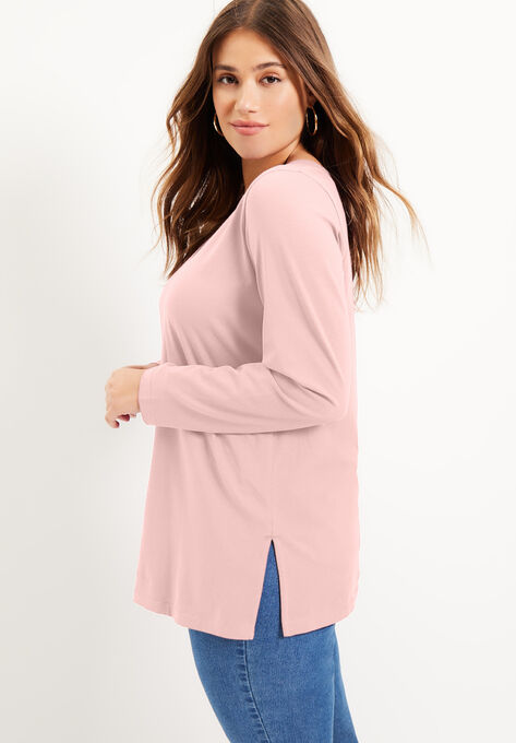 Long-Sleeve V-Neck One + Only Tunic, , alternate image number null
