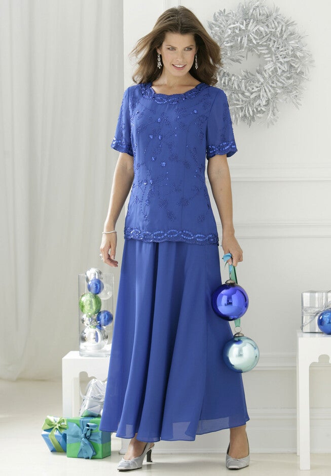 Long Georgette Skirt, , alternate image number null