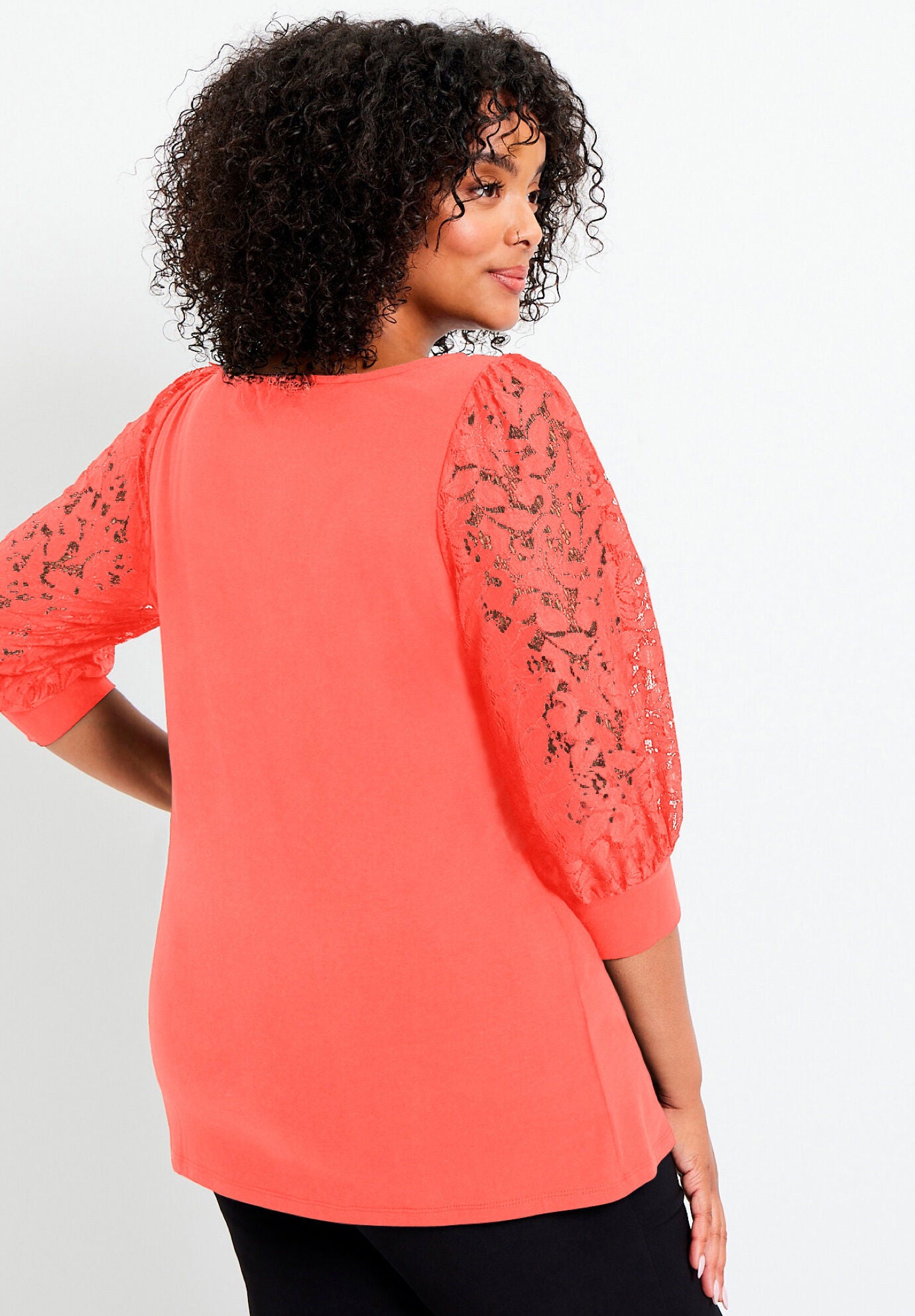 Lace-Trim Boatneck Top, , on-hover image number 1
