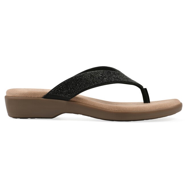 Becharm Thong Sandal, BLACK FABRIC, alternate image number 2