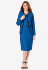Contrast-Trim Jacket Dress, VIVID BLUE, hi-res image number null