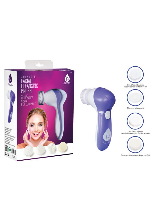 Facial Cleaner With 5 Attachments-Red, , alternate image number 3