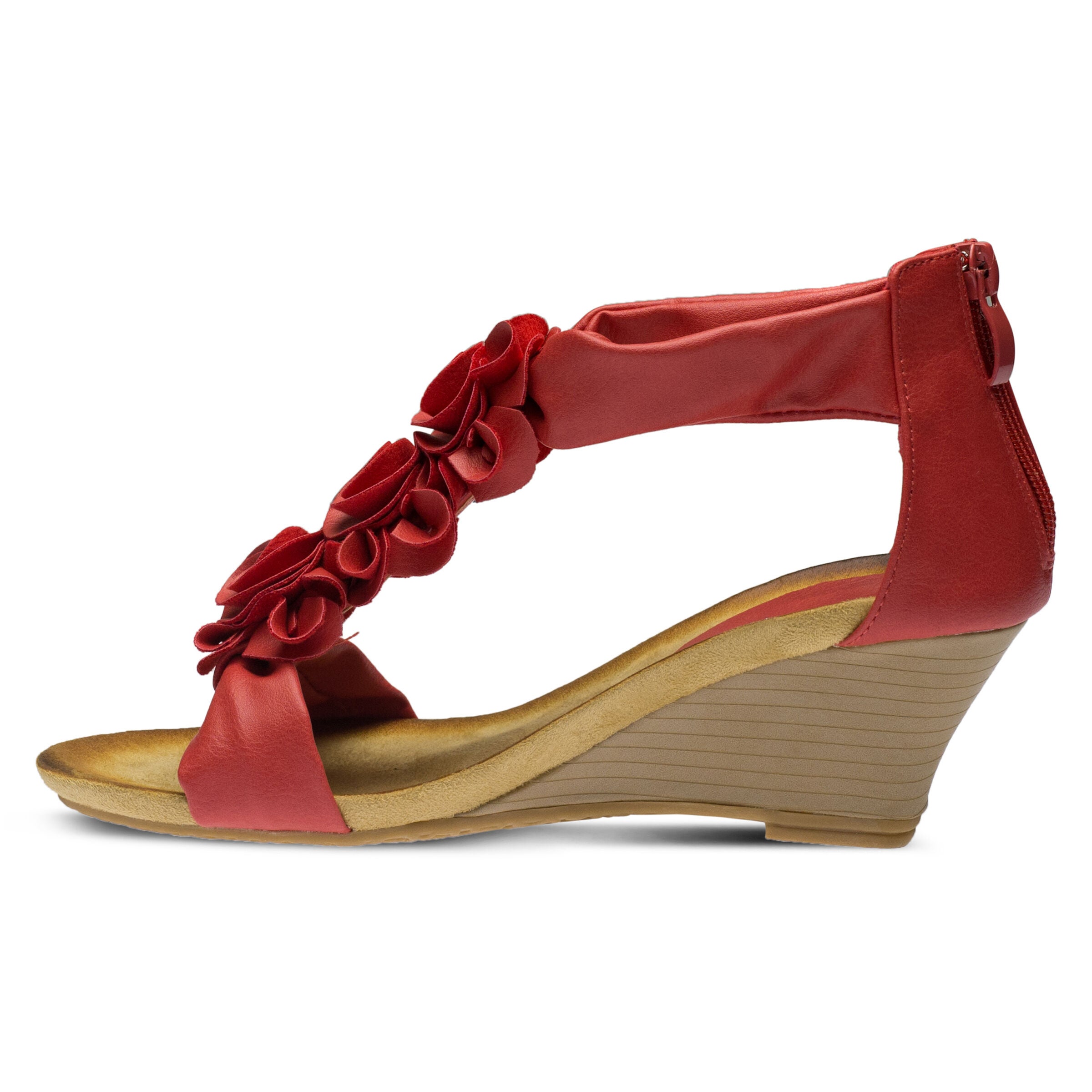 Harlequin T-Strap Sandal, RED, alternate image number 2