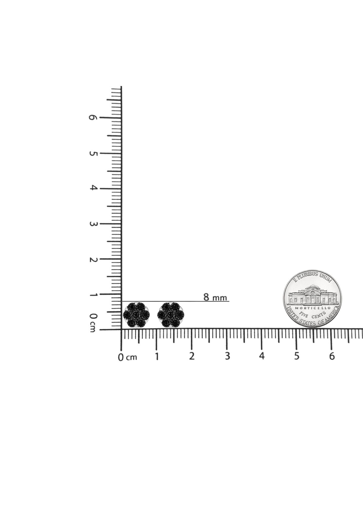 Silver 1/4 Cttw Black Diamond Cluster Flower Stud Earrings, , alternate image number 3