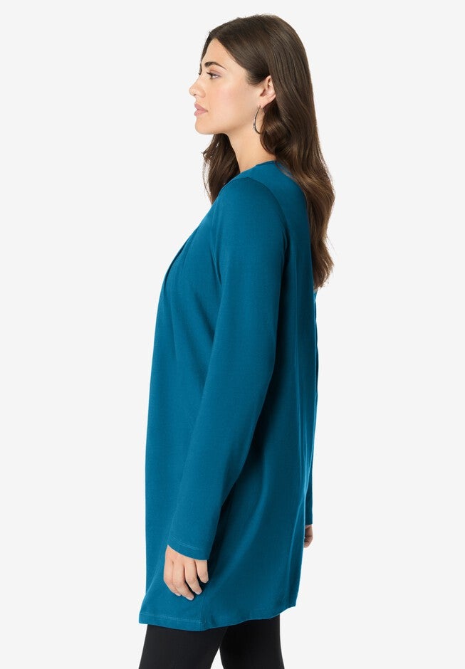 Long-Sleeve Pleatneck Ultimate Tunic, , alternate image number 2