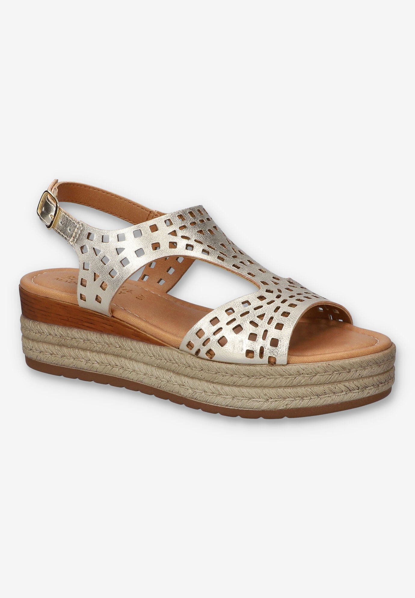 Ann-Italy Wedge Sandal, CHAMPAGNE LEATHER, hi-res image number 0