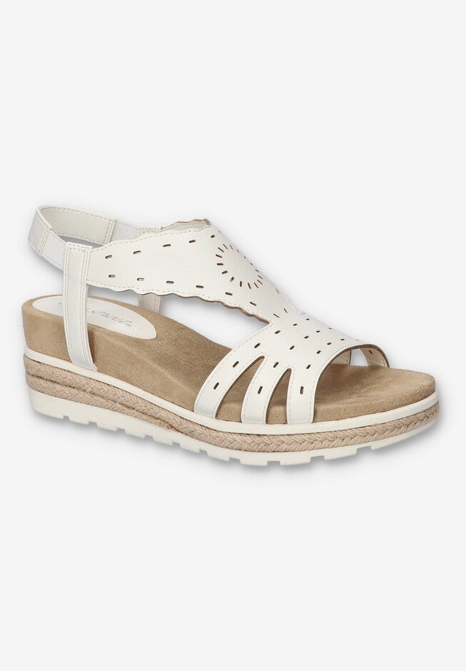 Fran Wedge Sandal, WHITE, hi-res image number 0