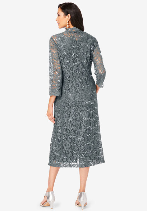 Lace & Sequin Jacket Dress Set, , on-hover image number null