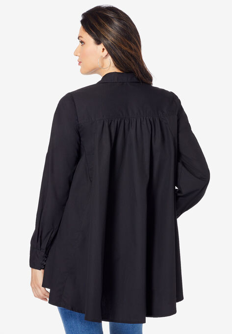 Poplin Fit-And-Flare Tunic, , on-hover image number null