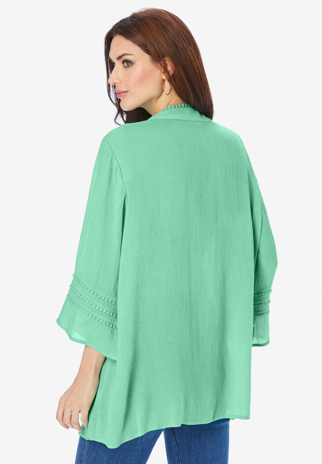 Lace Pintuck Crinkle Tunic, , on-hover image number null