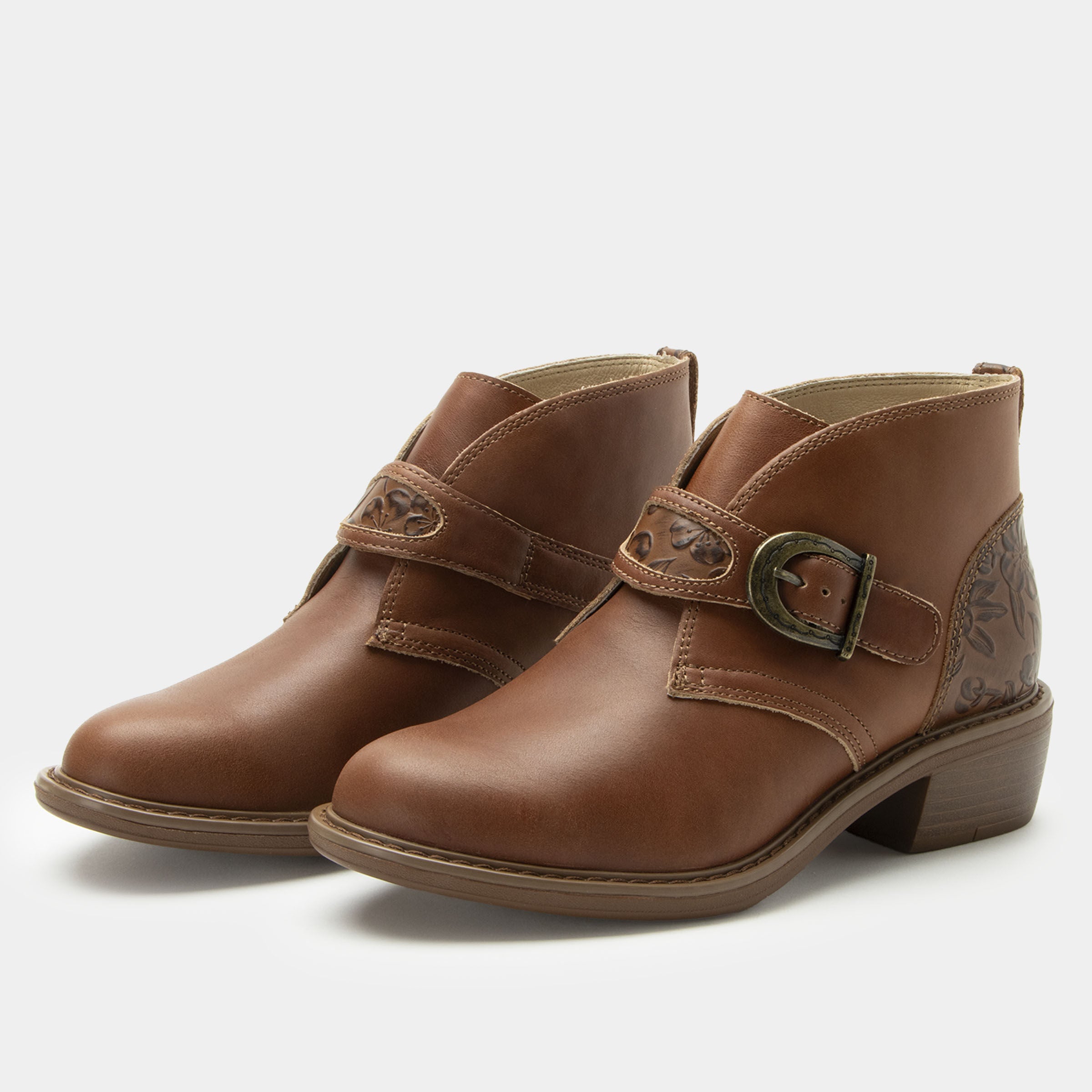 Mikki Western Buckle Bootie, BROWN, hi-res image number 0