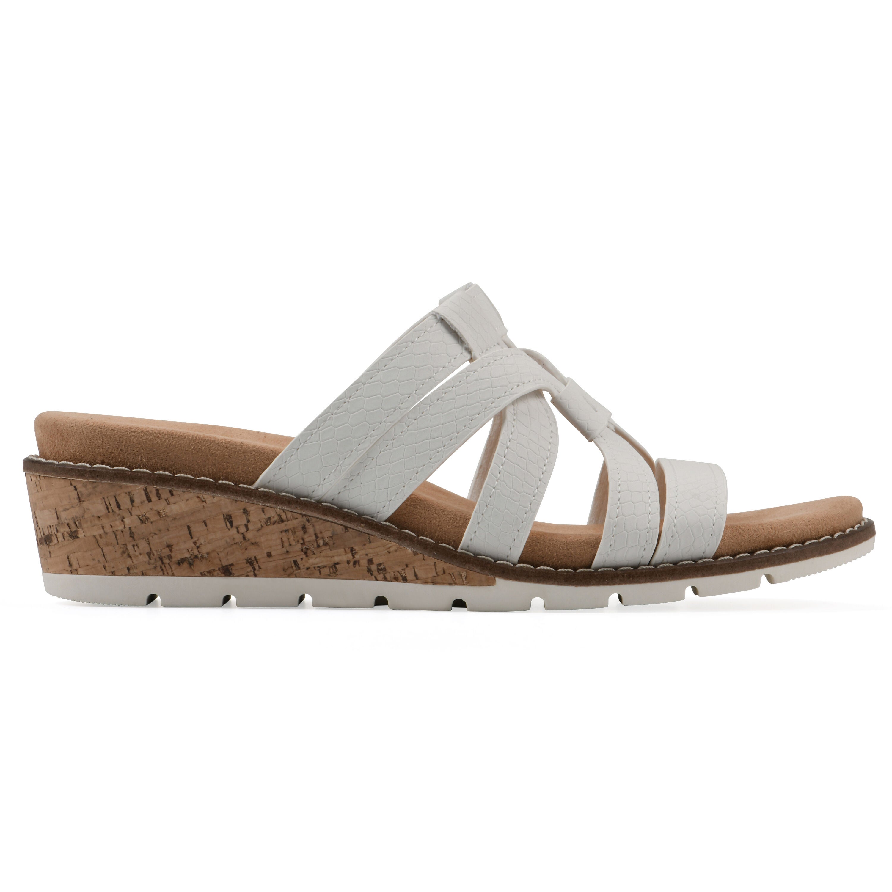 Tinisha Wedge Sandal, WHITE EMBOSSED, alternate image number 2
