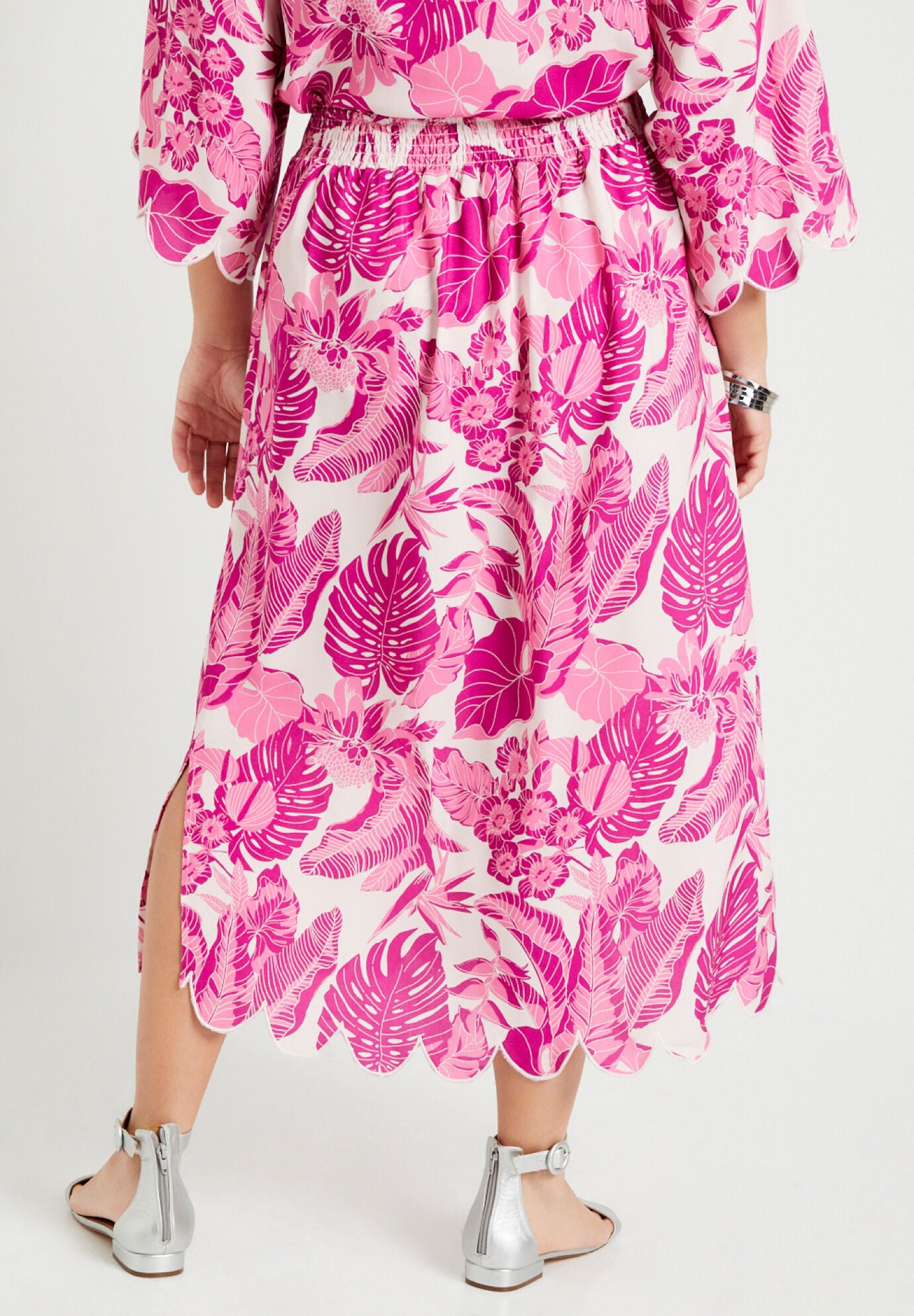 Scallop-Trim Midi Skirt, , on-hover image number 1