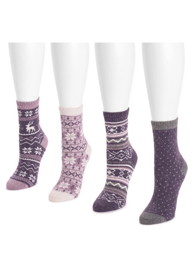 4 Pack Holiday Slipper Socks, , alternate image number null