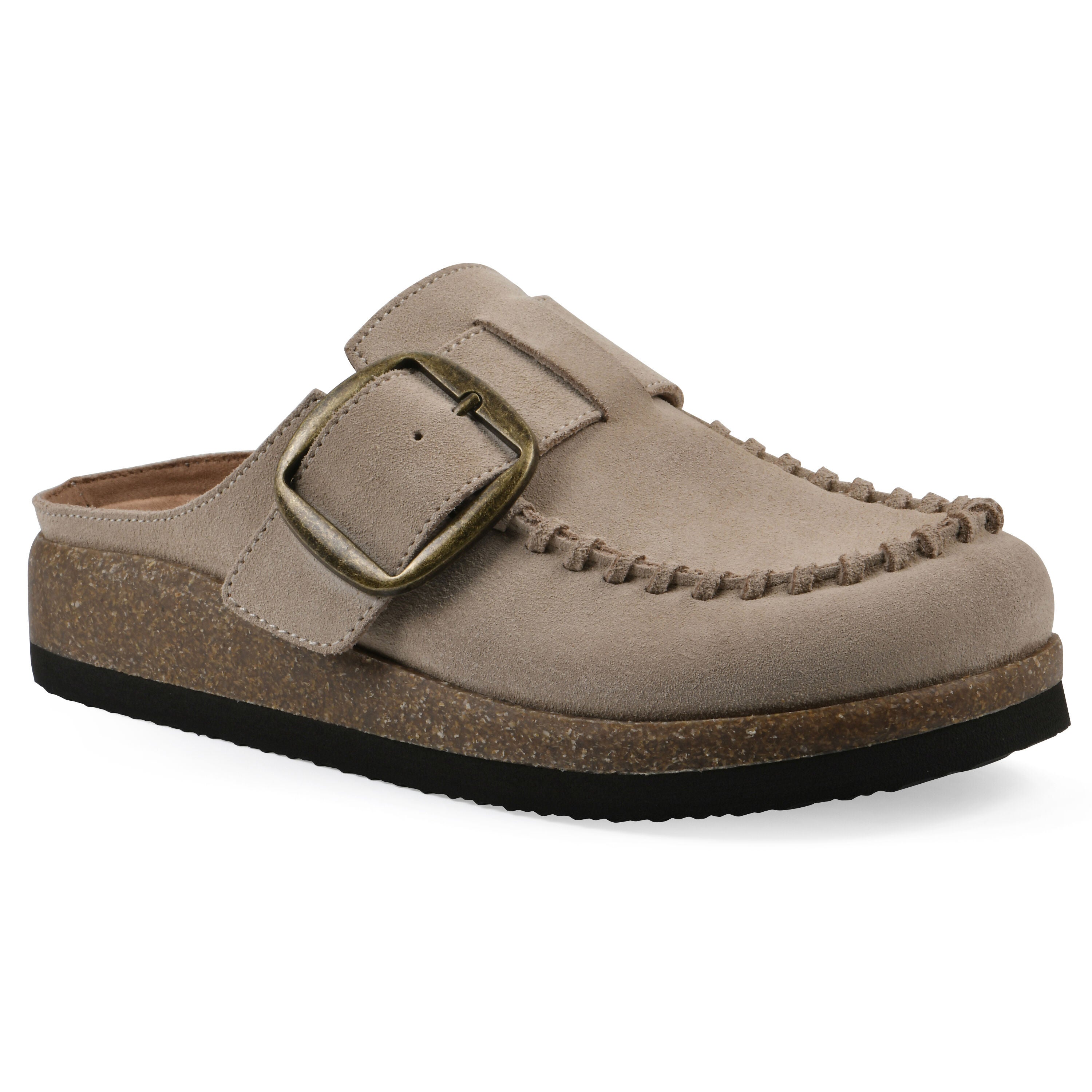Bayberry Footbeds Clog, SANDAL WOOD SUEDE, hi-res image number 0