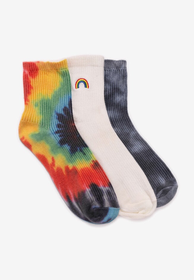 3 Pack Terry Crew Sock, RAINBOW, hi-res image number null