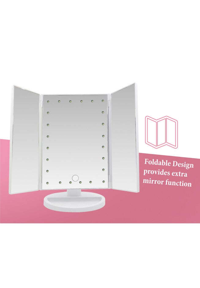 Tri-Fold Led Vanity Makeup Mirror, , alternate image number 2