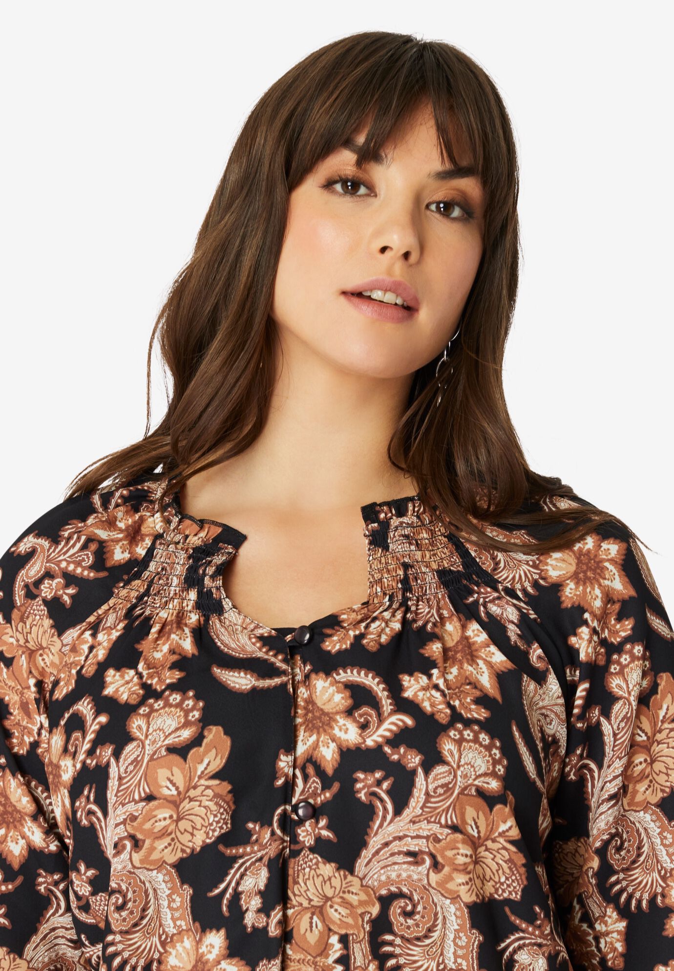 Ruffle Neck Boho Blouse., , alternate image number 2