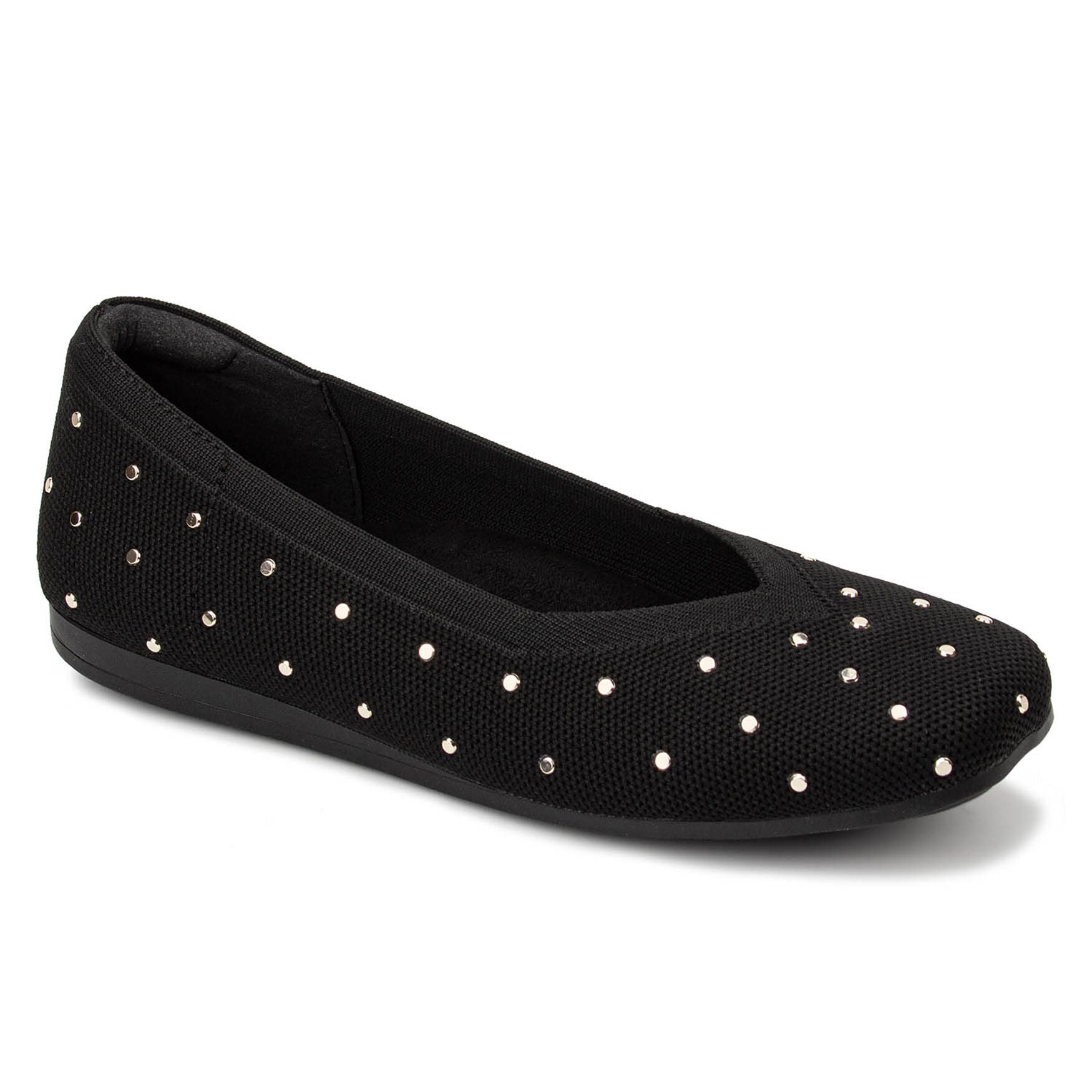 Niki Stretch Knit Flat, BLACK KNIT STUDS, hi-res image number 0