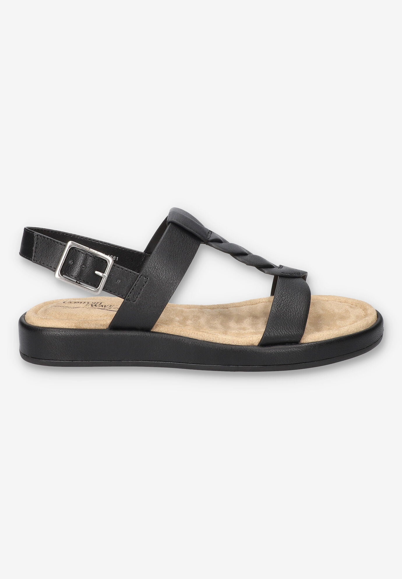 Tampa Comfort Platform Sandal, BLACK, alternate image number 2