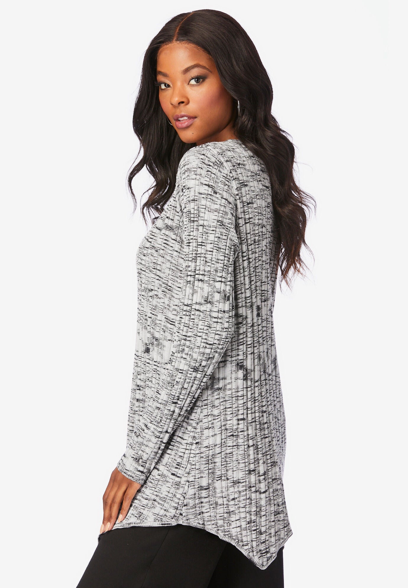 Henley Marled Sweater, , alternate image number 2