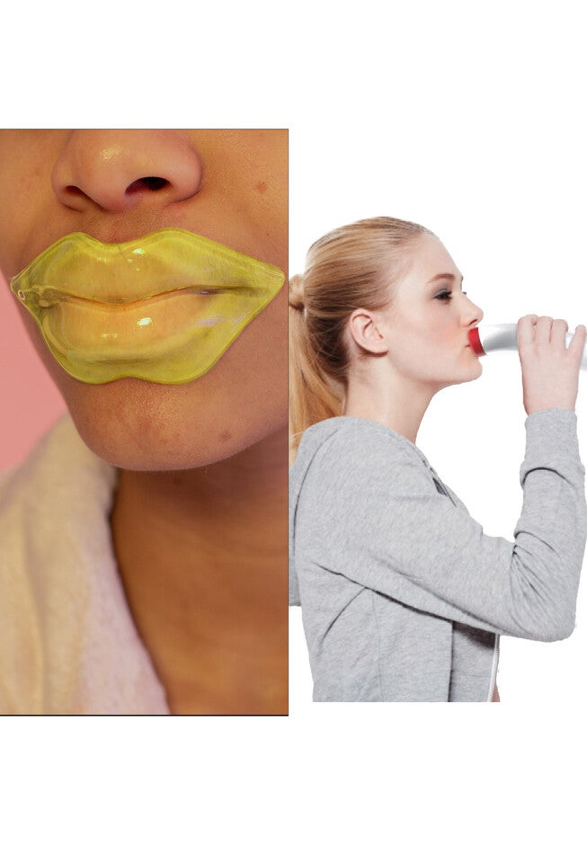 Lip Care Power Duo: Hydrating Lip Masks (Pack Of 6) And Automatic Fuller Lip Plumper Device, , on-hover image number 1