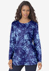Long-Sleeve Crewneck Ultimate Tee, NAVY SPRAY TIE DYE, hi-res image number null
