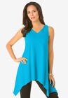 Handkerchief-Hem Tunic Tank, OCEAN, hi-res image number null