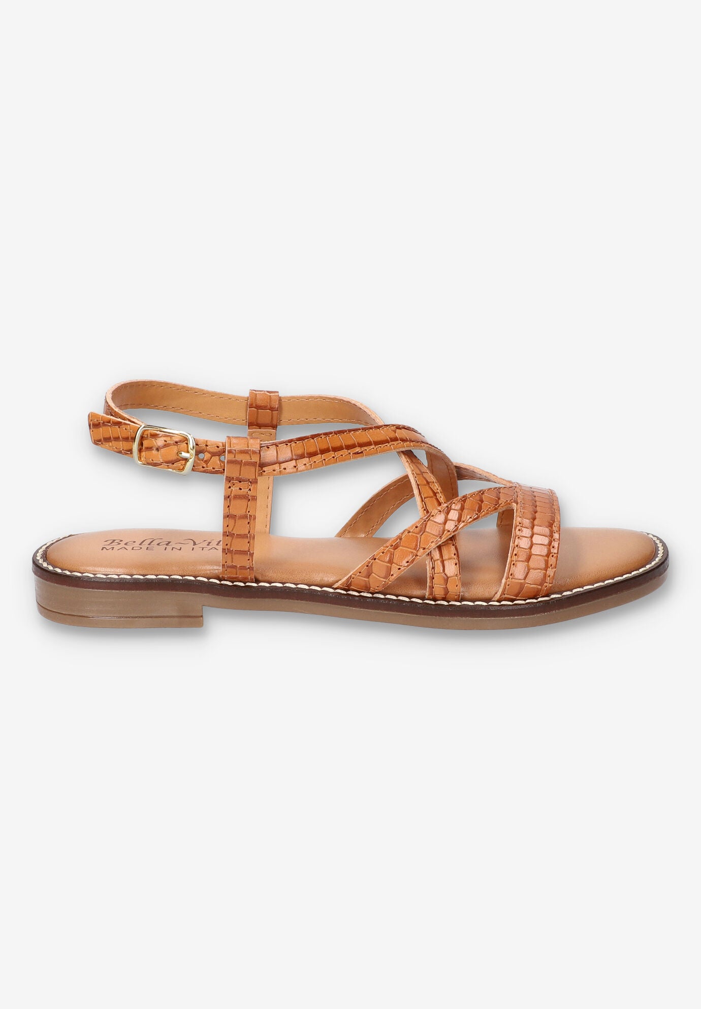 Tya-Italy Flat Sandal, NATURAL LEATHER, alternate image number 2