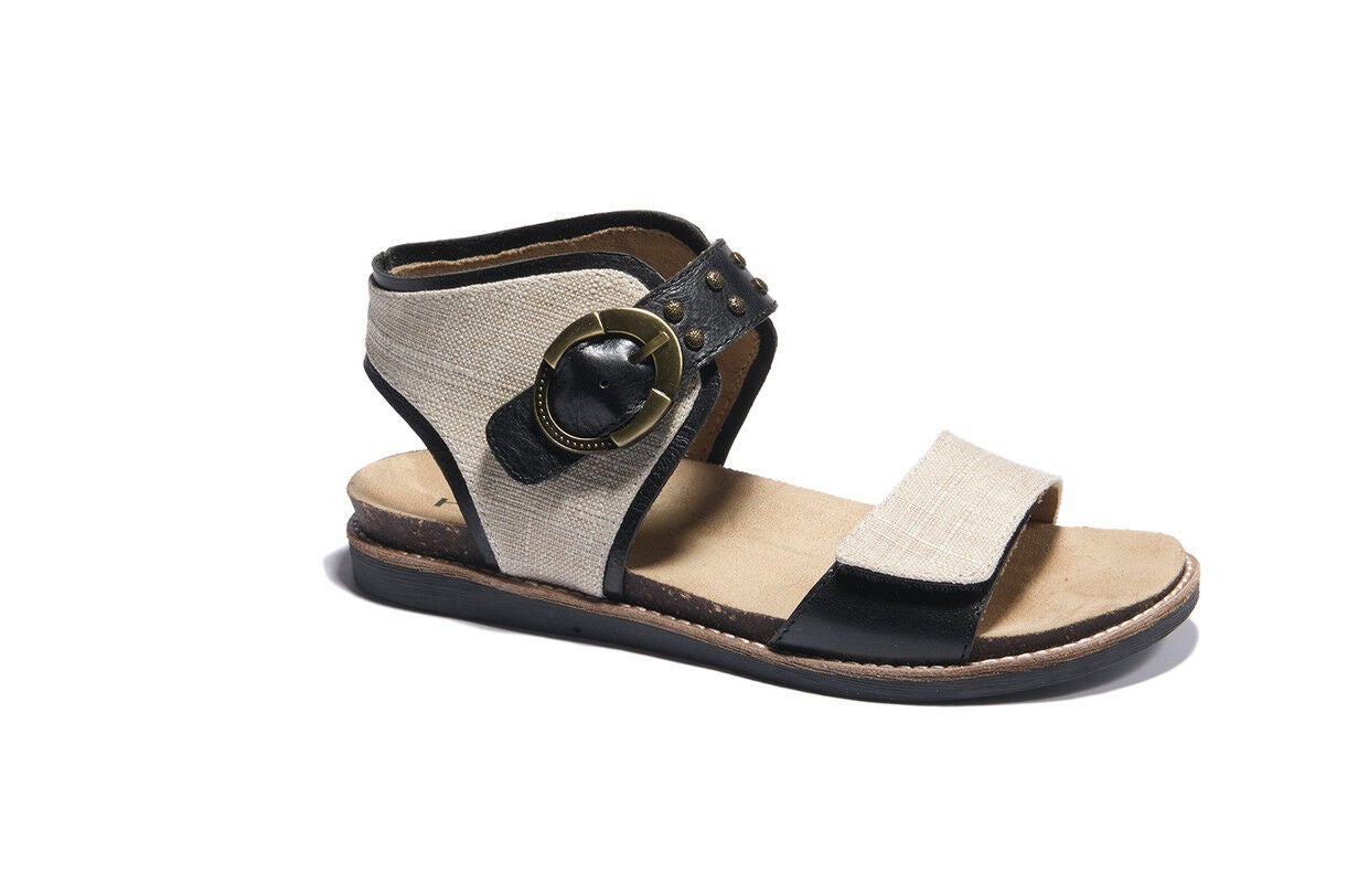 Bari Cork Bottom Sandal, BLACK, alternate image number 2