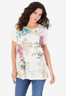 Graphic Tee, IVORY SKETCHED GARDEN, hi-res image number null