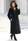 Full Length Faux-Fur Coat with Hood, , alternate image number null