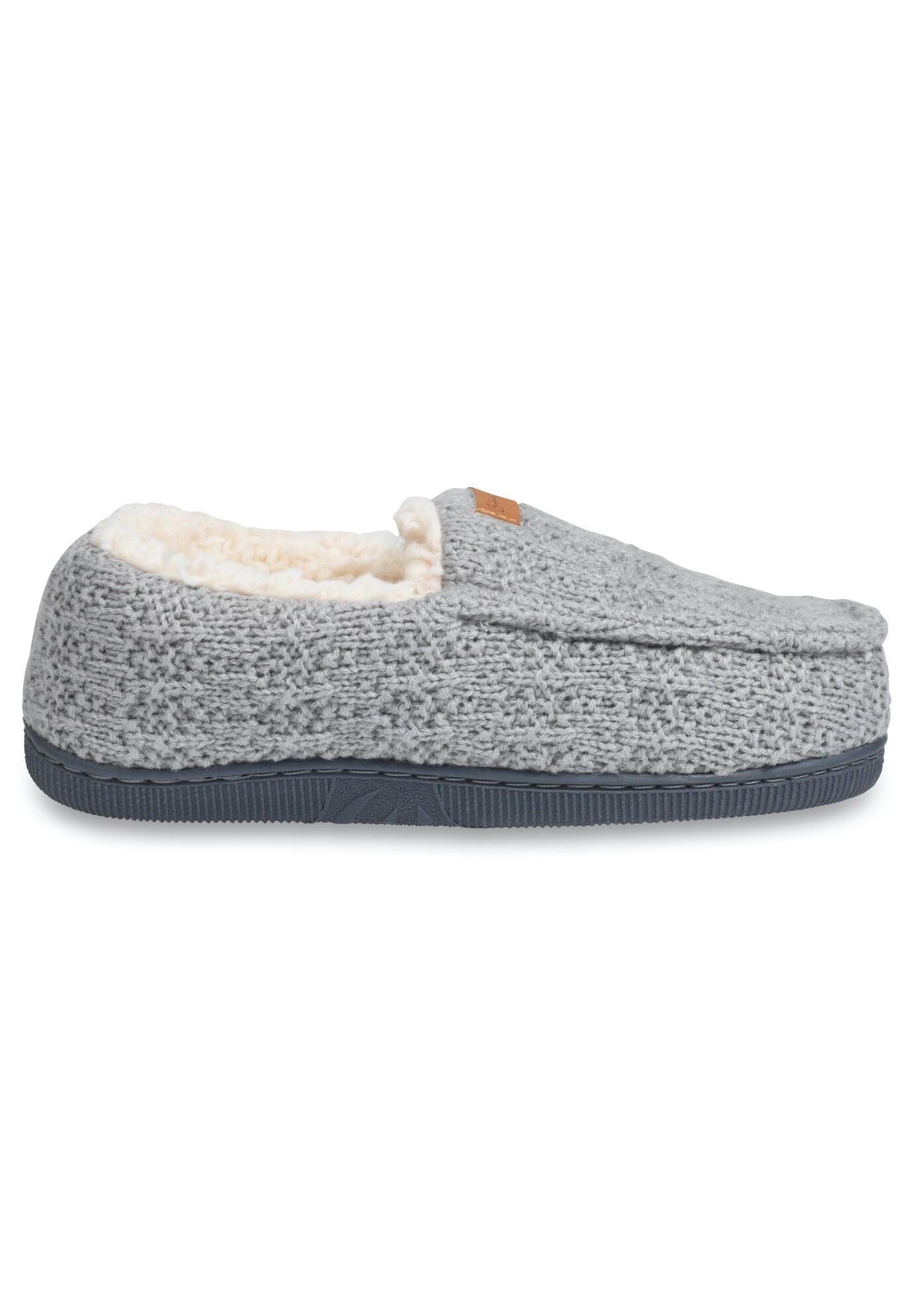 Textured Knit Mocassin Slipper Slippers, , alternate image number 2