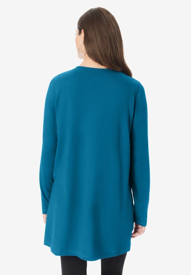 Long-Sleeve Pleatneck Ultimate Tunic, , on-hover image number 1