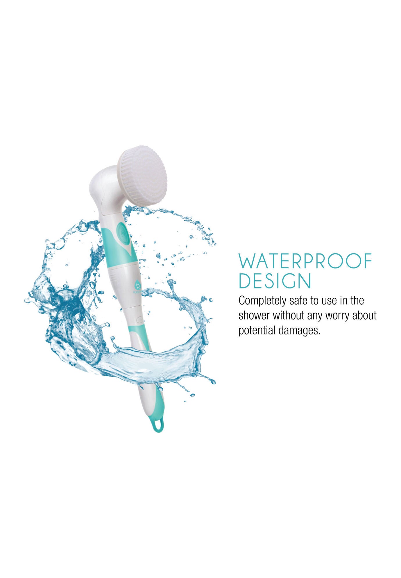 Waterproof Facial & Body Cleansing Brush With Extended Handle, , alternate image number 3