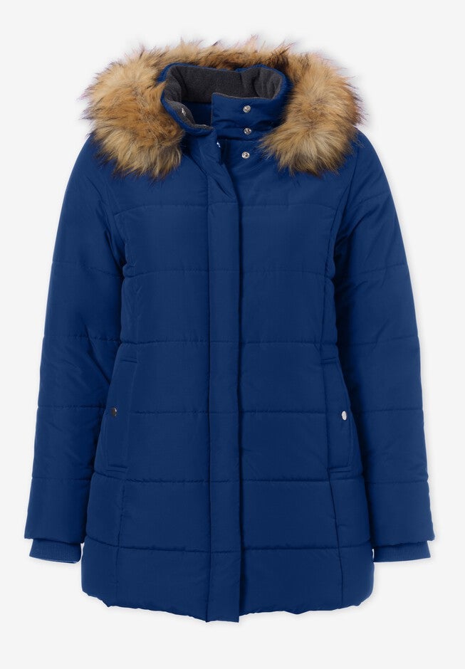 Plus Size Classic Length Puffer Coat, , alternate image number 5