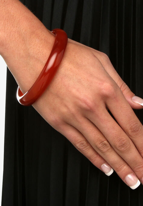 Genuine Red Agate Bangle Bracelet (13Mm), 8.5 Inches Jewelry, , alternate image number null