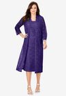 Lace & Sequin Jacket Dress Set, MIDNIGHT VIOLET, hi-res image number null