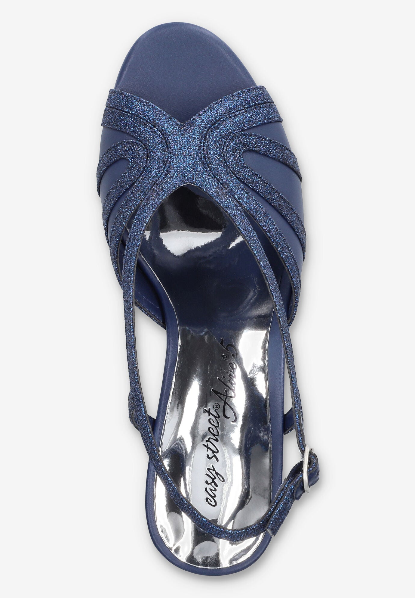 Starlight Heeled Sandals, NAVY SATIN, alternate image number 6