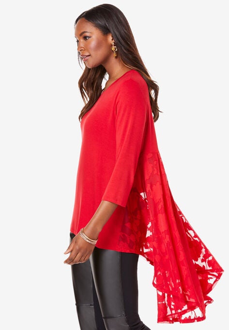 Three-Quarter Georgette-Back Tunic, , alternate image number null