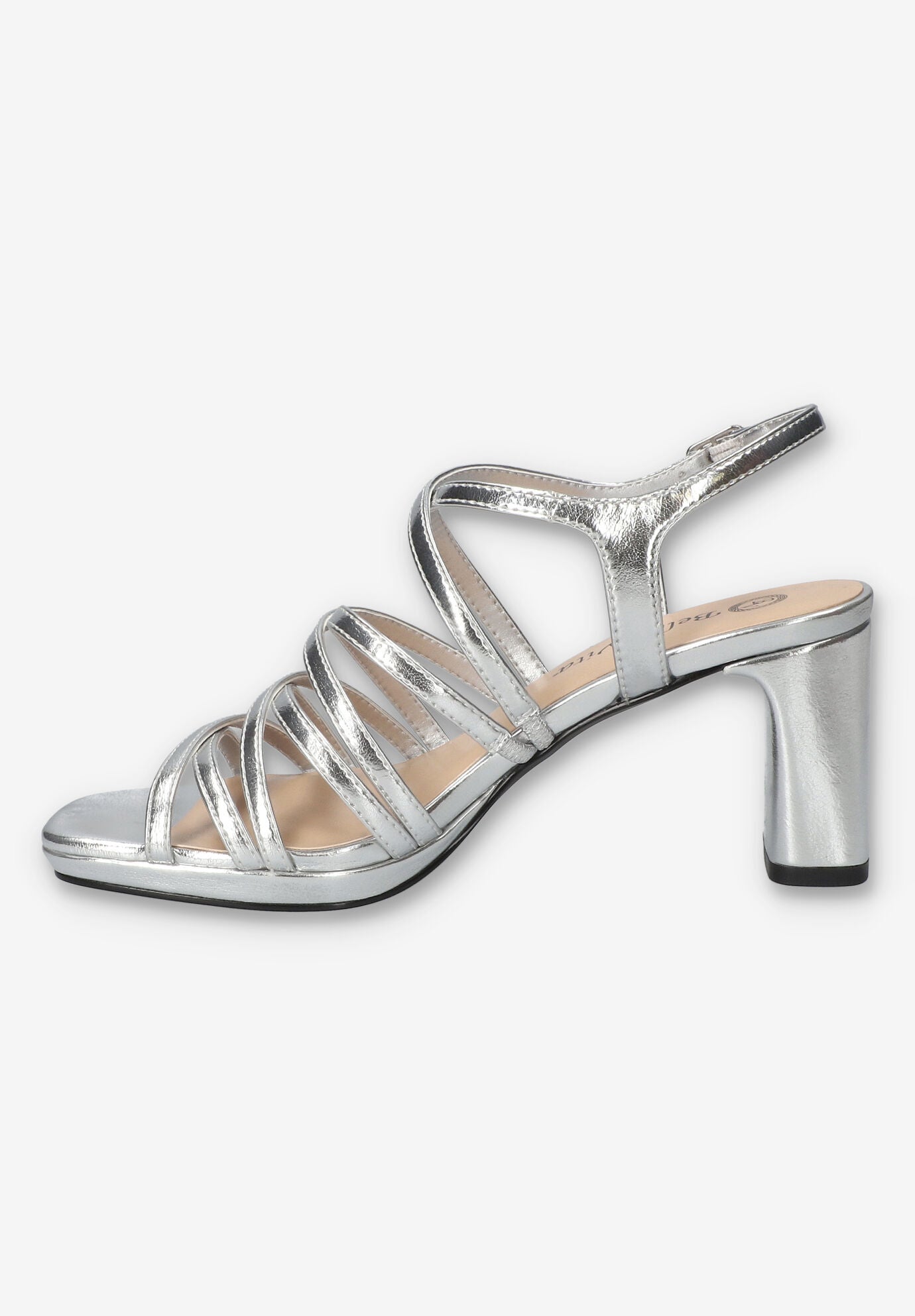Damsel Square Toe Heeled Sandal, SILVER METALLIC, alternate image number 4