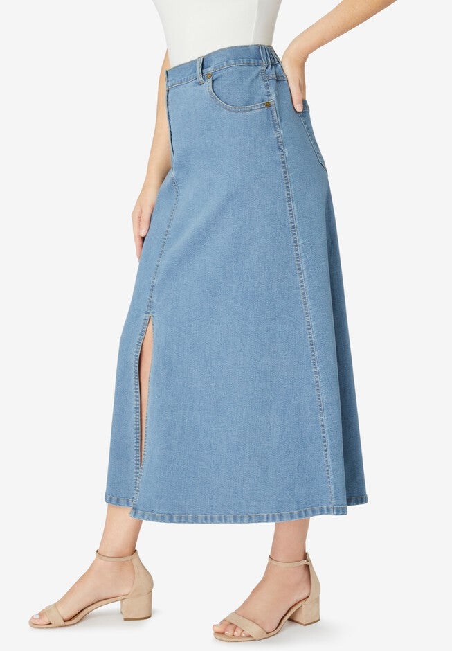 Invisible Stretch® Contour Front Slit Maxi Skirt, , alternate image number 2