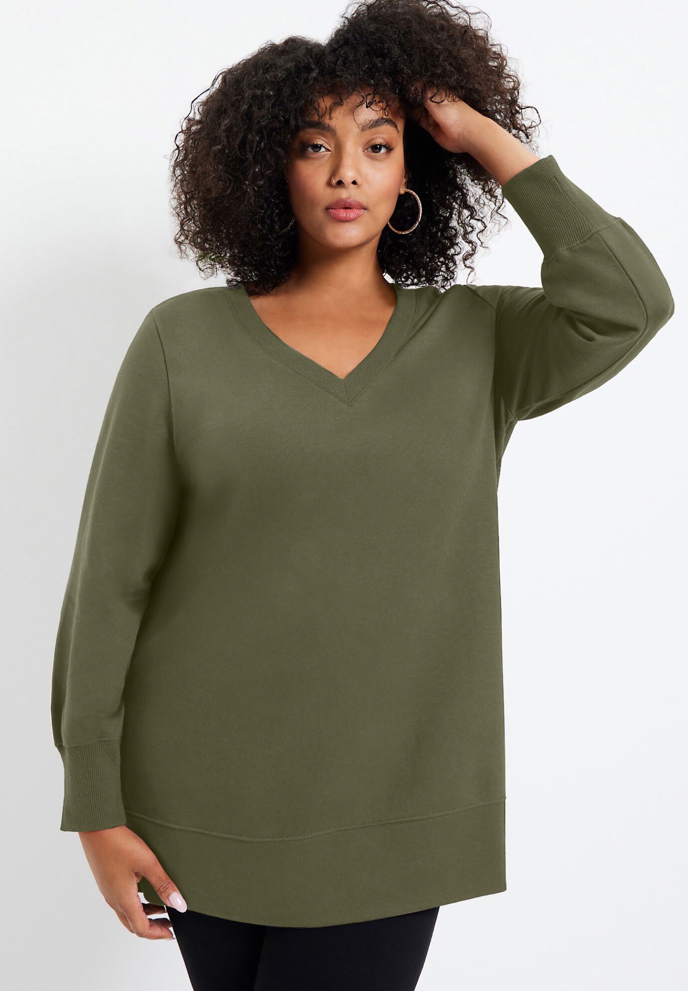 V-Neck French Terry Sweatshirt