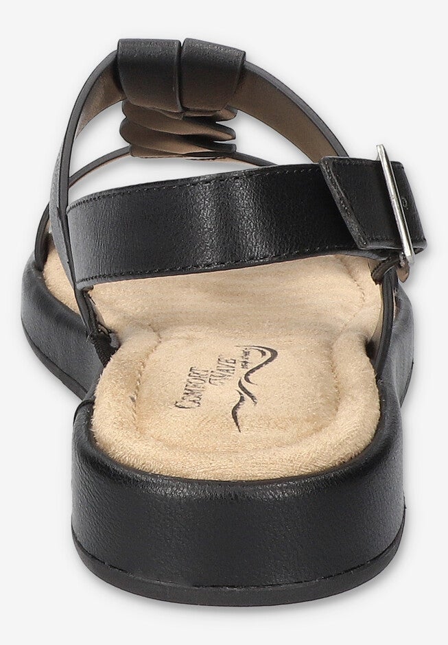 Tampa Comfort Platform Sandal, BLACK, alternate image number 3