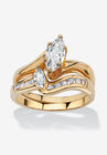 Gold-Plated Bridal Ring Set, GOLD, hi-res image number 0
