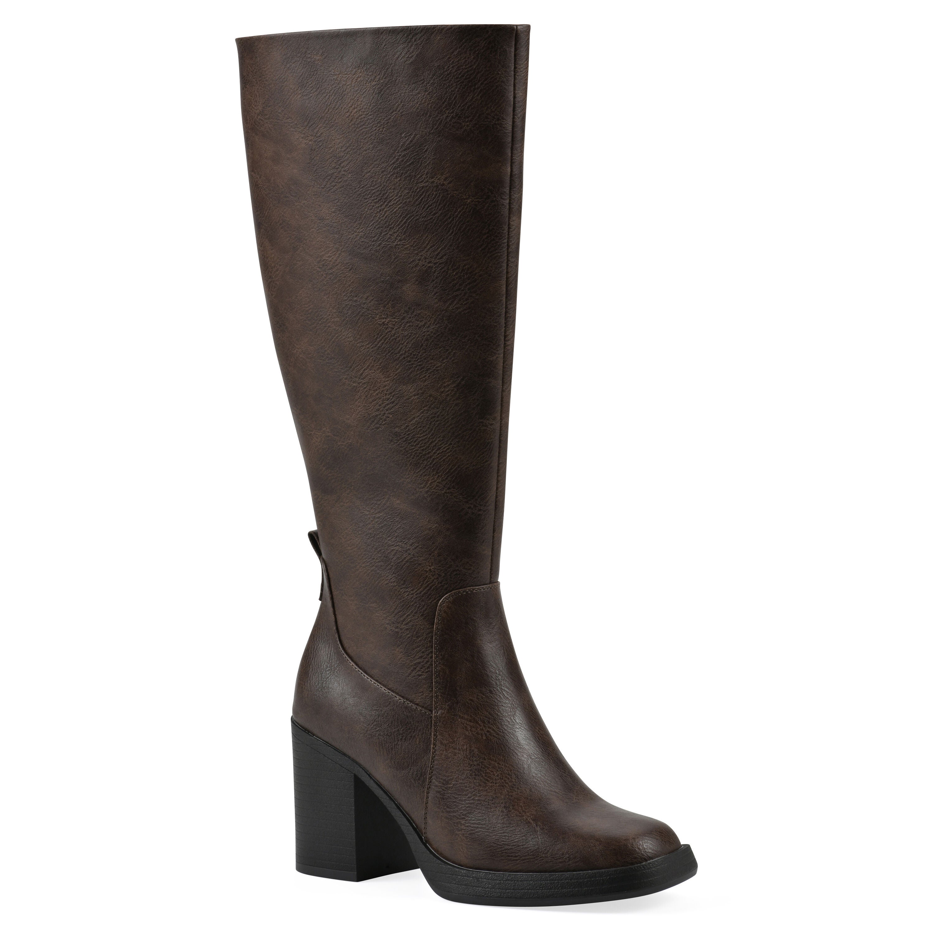 Mackle Tall Shaft Wide Calf Block Heel Boot, MOCHA SMOOTH, hi-res image number 0